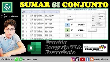 📌Como Utilizar SUMAR.SI.CONJUNTO como Función, Lenguaje VBA y Formulario 🛑