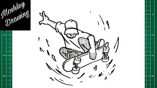 How to Draw a Skateboarder Step by Step
