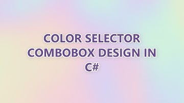 Color Selector Combobox Design in C#