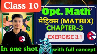 Opt math class 10 matrix exercises 3.1 Determinant of matrix | optional math model question solution