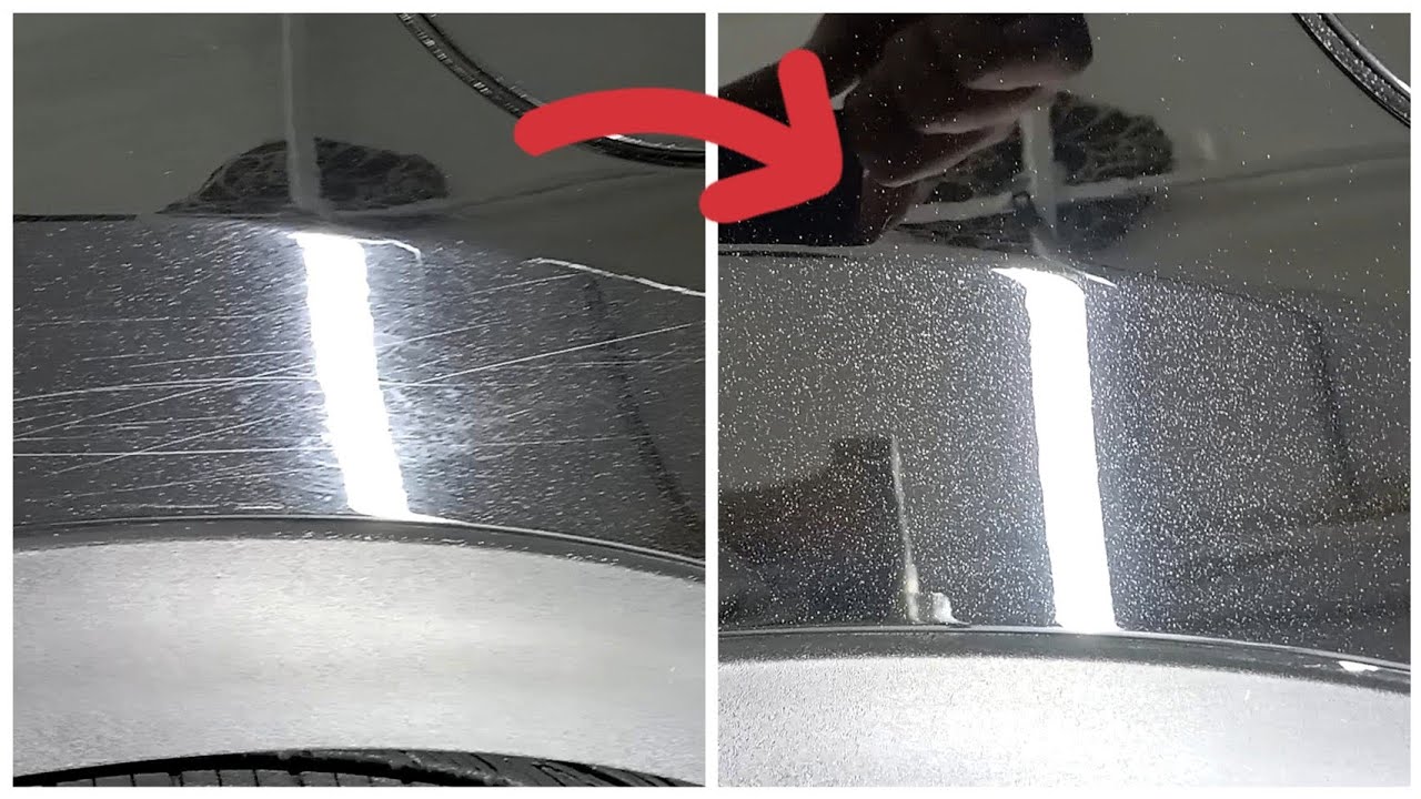How to remove scratches and scuffs on car body paint - YouTube