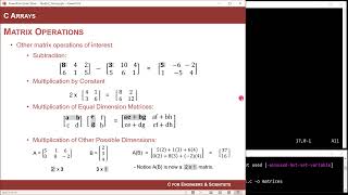 8.4(b) - 2D Arrays for Matrix Operations in C