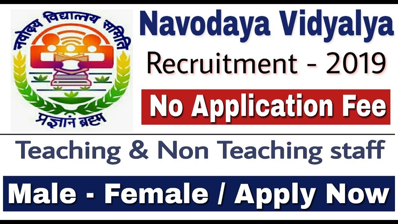 NVS Recruitment 2019 II Jobs in Navodaya Vidyalaya II Learn Technical