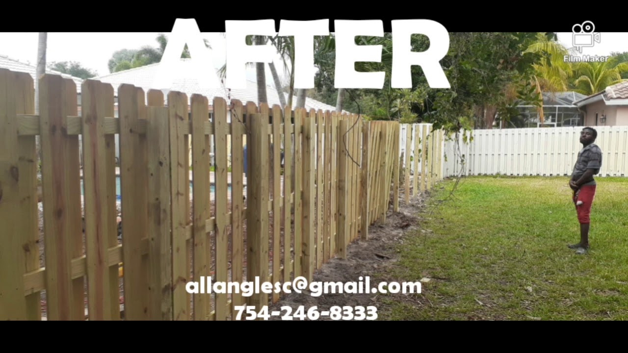 SHADOW BOX WOODEN PANEL FENCE INSTALLATION.. - YouTube