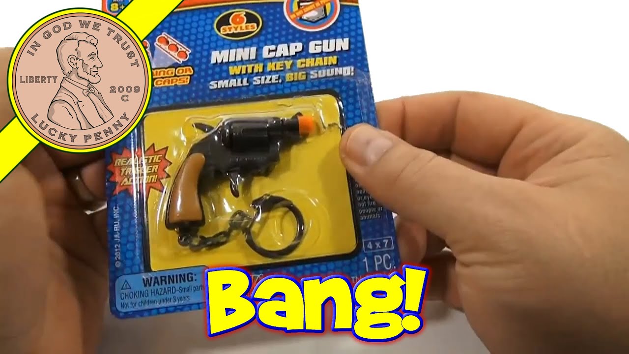 Super Bang Mini Cap Gun Revolver Toy Key Chain, Toys -