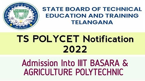 TS polycet 2022|polycet notification|#rguktbasar #polycet2022 #iiit