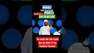 Mahzooz Live Draw Final Result For Today June 3, 2023