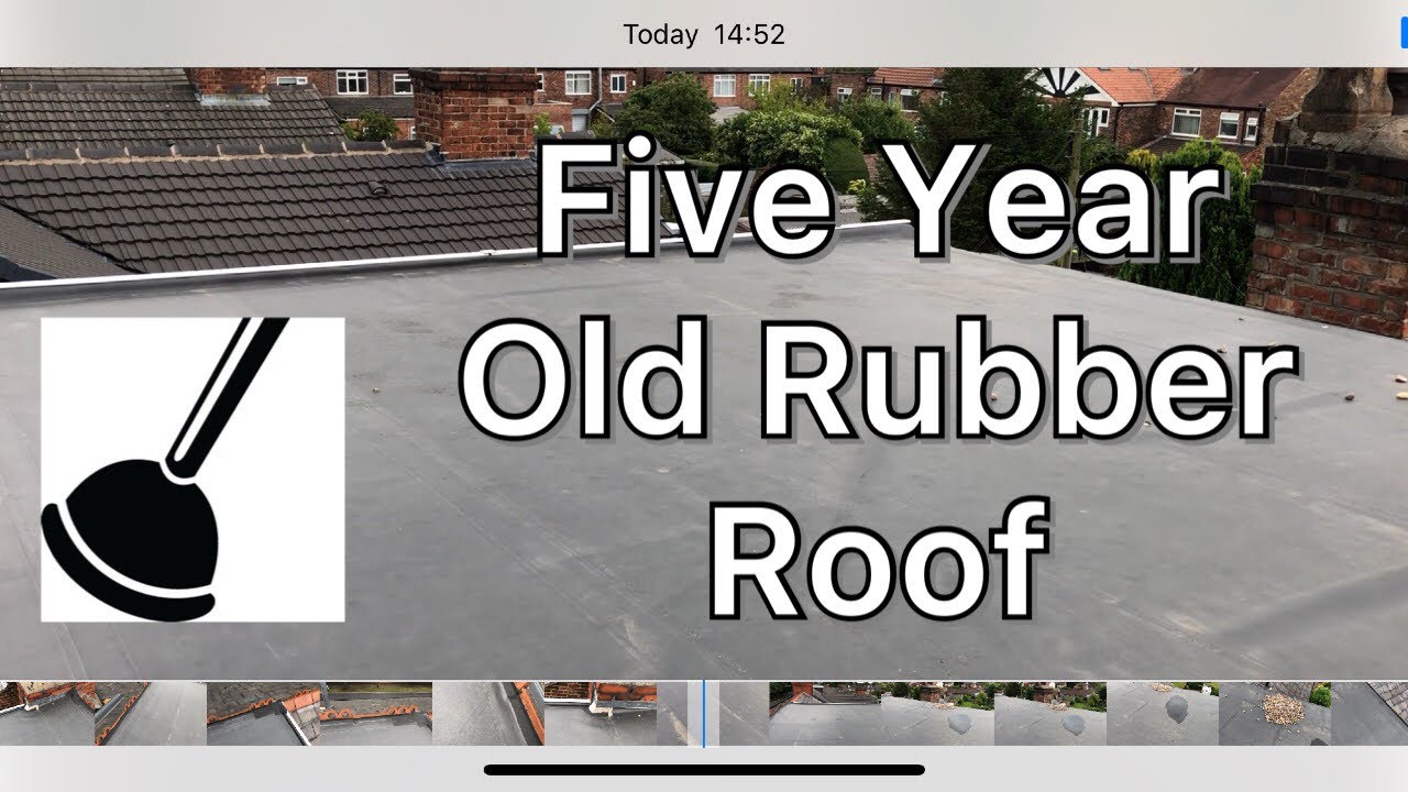 Five year old rubber roof EPDM installation after time