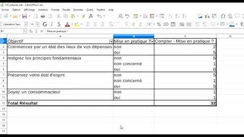 utiliser la table dynamique dans Calc LibreOffice calculer sans effort le nombre