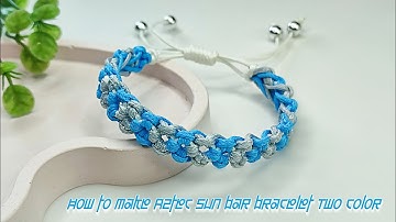How to Make Aztec Sun Bar Bracelet Two Color | Macrame Bracelet Tutorials