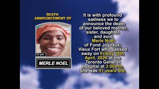 Merle Noel ~ Short Obituary