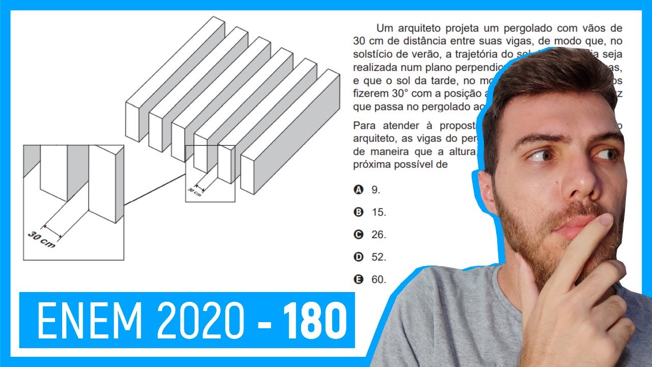 🛑Questão 180 Enem 2020 - Resolução Passo a Passo -  Pergolado é o nome que se dá a um tipo de..