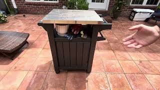 Keter Outdoor BBQ Grill Prep & Serving Cart, Stainless Steel Top Review
