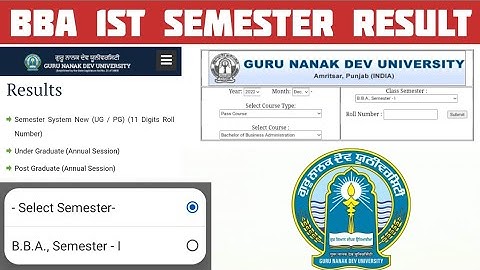 BBA 1st Semester Result || Bachelor of Business Adminstration Result || Gndu BBA 1st Semester Result