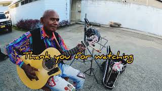 I interview a 74 year old busking in Honiara Street #robertfomani