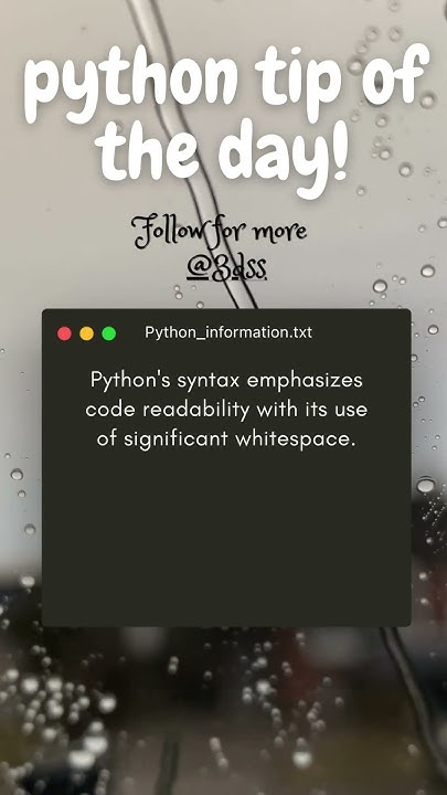 Python's syntax emphasizes code readability with its use of significant ...