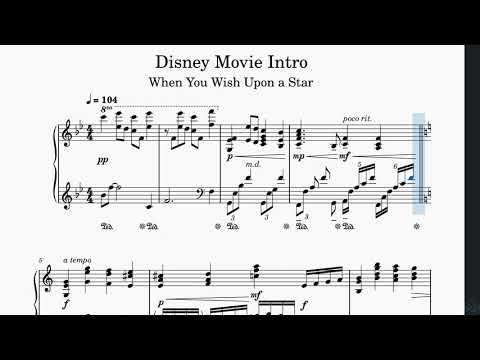 Disney Movie Intro Piano Score Youtube