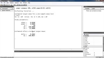 Find the minimum detectable effect size for comparing a sample mean to a reference value in Stata®