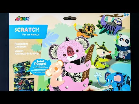 Скретч-арт набір для творчості рухомі фігурки Лісові Тварини AVENIR, видео 2