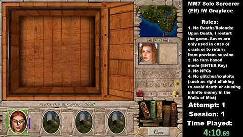 MM7 Solo Sorcerer No Deaths/Reloads/NPCs/Turn Based/Glitches (Failed Run 1, Failed Run 2 Part 1)