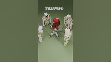 Testing Physics on Minecraft Skeleton in Blender #minecraft #satisfying #blender #funny