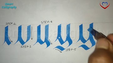 "y" gothic letter/ gothic calligraphy strokes for beginners/ old English calligraphy strokes