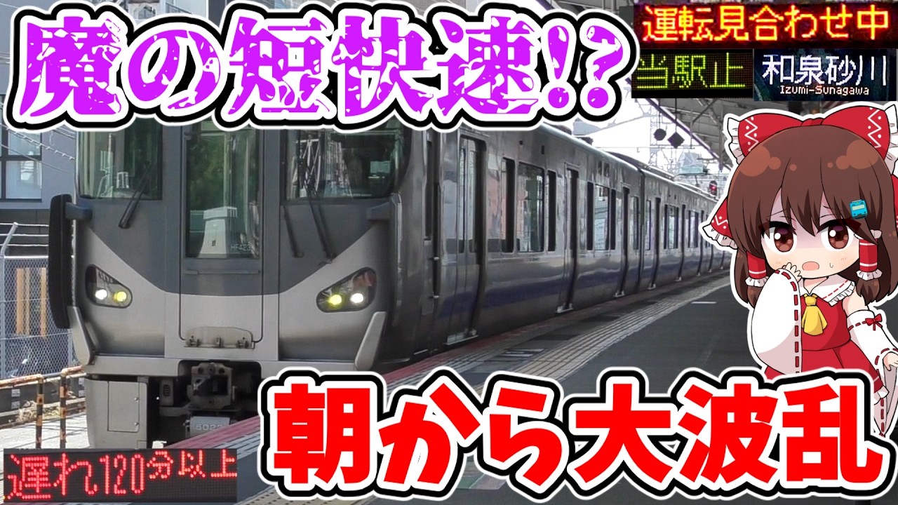【魔の短快速!?】倒木で運休!? 朝から大波乱!? 連結失敗!? 想定外の運転取りやめで、阪和間の鉄路が断たれた…【ゆっくり実況】
