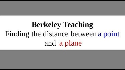 Finding the distance between a point and a plane