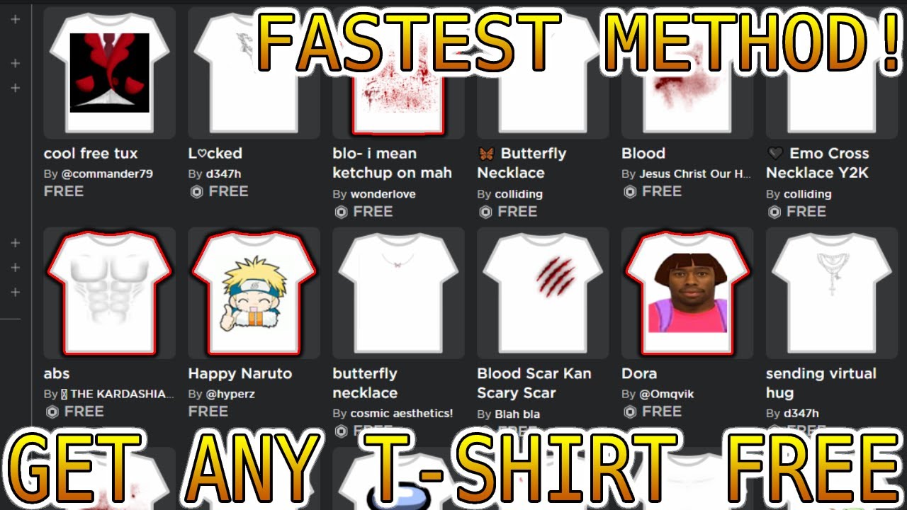 How to get FREE ROBLOX T-Shirts (no robux) 