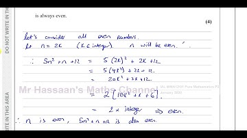 WMA12/01 IAL (Edexcel) P2 January 2022 Q10 Proof by Counter Example, Deduction & Exhaustion