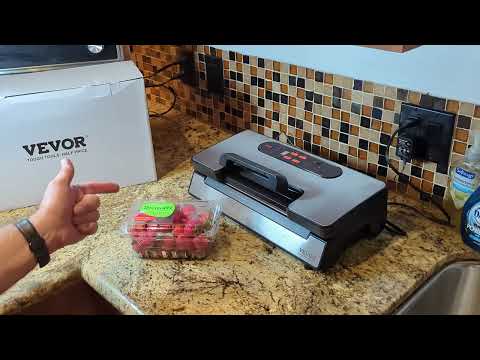 VEVOR Vacuum Sealer Machine 90Kpa 130W Quick Test of fresh Strawberries