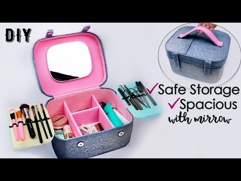 Diy Makeup Organizer Jeans Recycle Idea Storage Box Diy Makeup Organizer Jeans Recycle Idea Storage Box