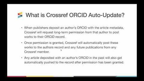 Using ORCID in publishing workflows