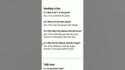 Class 3rd English lesson 13 Puppy and I Questions and answers by.Neel kamal