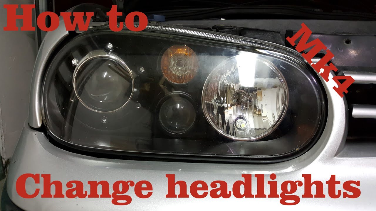 How to change headlights on your Golf MK4 - YouTube mini cooper light wiring diagram 