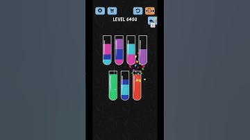 Water Color Sort Level 6450 Gameplay Solution