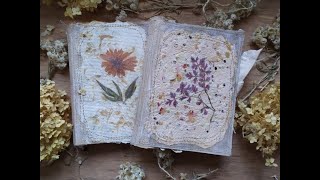 Botanical Junk Journals with Handmade Paper and Pressed Plants flipthrough