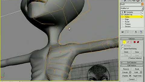 3D Buzz - 3Ds Max - Legacy Video Training: 05. Poly Modeling Alien Body - 09. Attaching the Head
