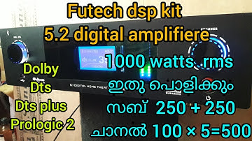 futech DSP remote kit 5.2 Digital amplifiere  Dolby, dts, dts plus, prologic 2