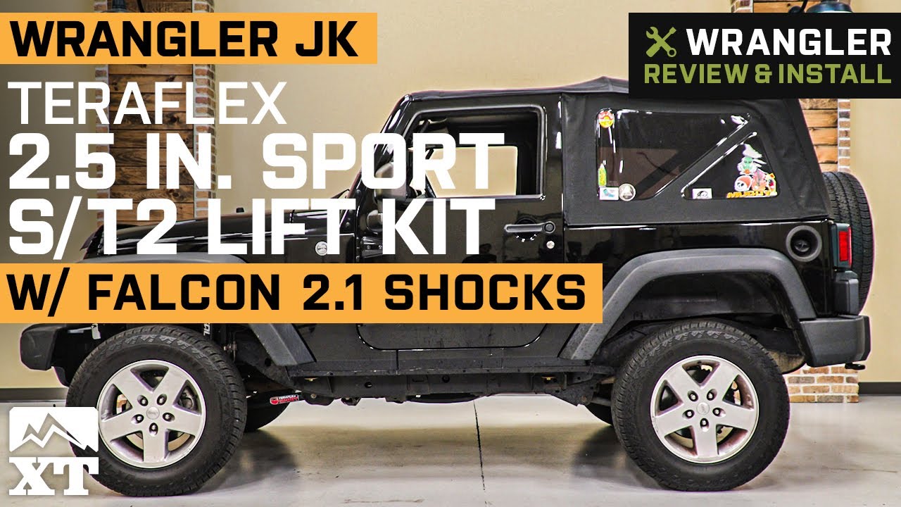 Jeep Wrangler JK 2-Door Teraflex  in. Sport S/T2 Lift Kit w/ Falcon   Shocks Review & Install - YouTube