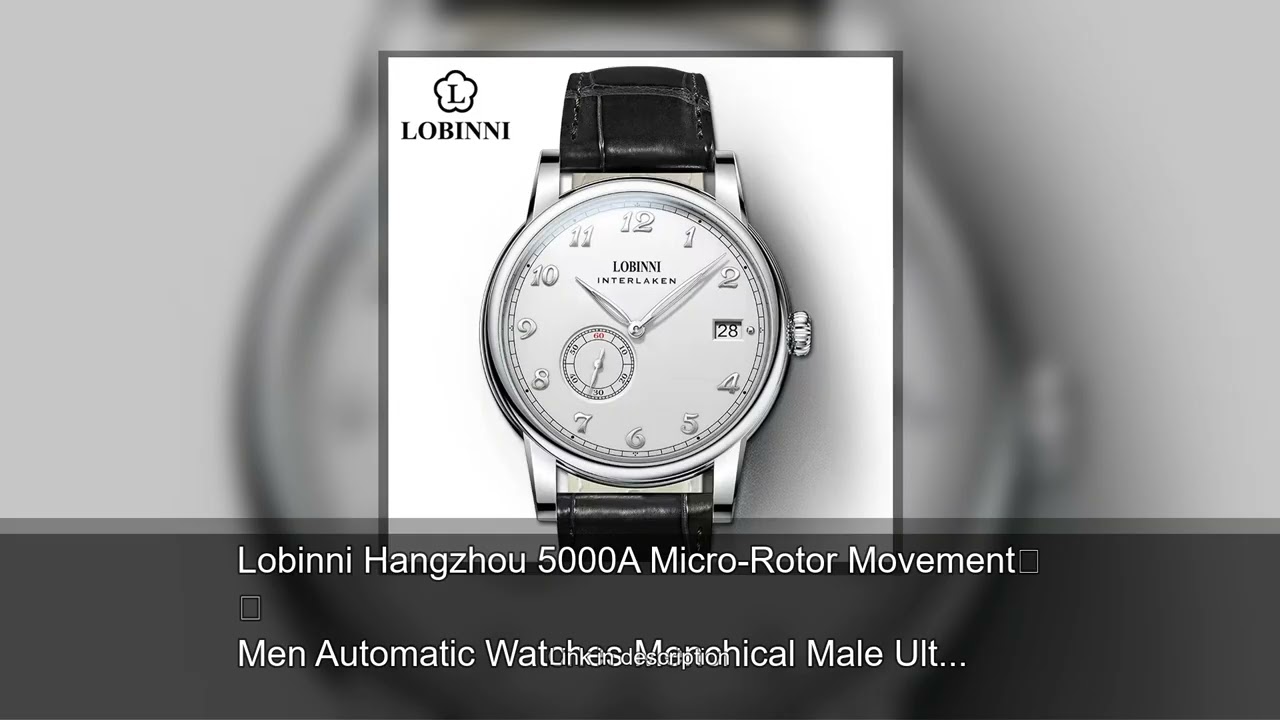 Lobinni Hangzhou 5000A Micro-Rotor Movement Men Automatic Watches Menchical Male Ultra-Thin Men