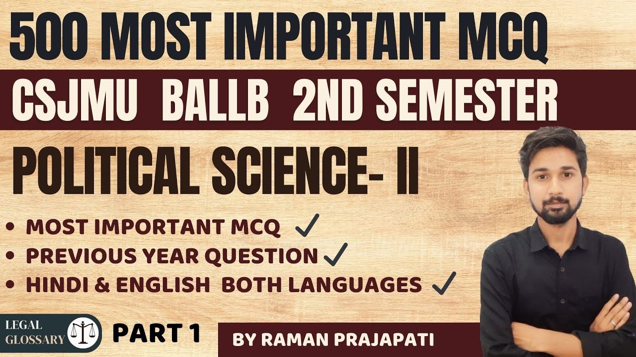 kanpur university ballb 2nd Semester political science objective ...