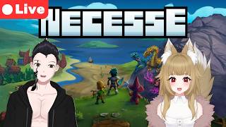 We tried Necesse… BIG mistake!! | First Playthrough Collab @fabiablo [🐺Vtuber EN/ES]
