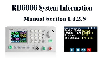 RD6006 operation series video(manual 1.4.2.8) - Check System Information