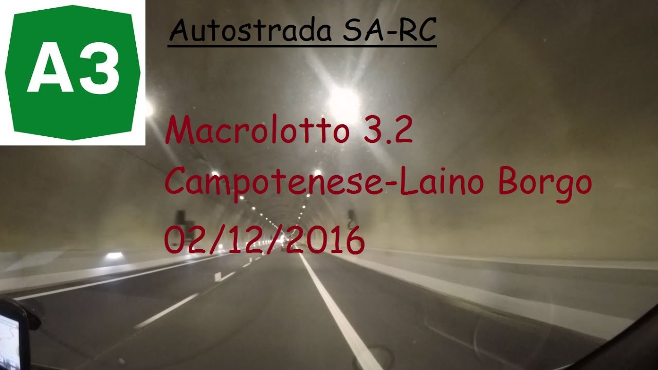 Macrolotto 3.2 dell'autostrada A3 SA-RC Campotenese-Laino Borgo 02/12/2016