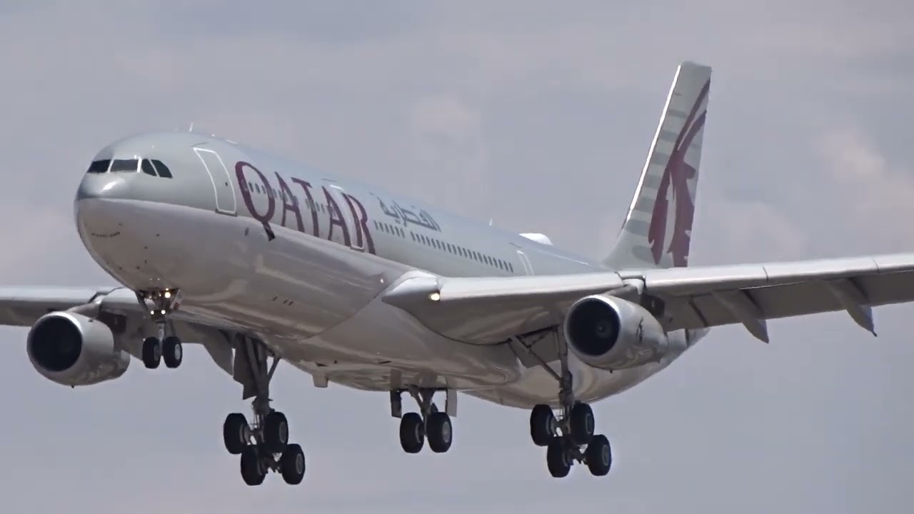 Qatar Amiri Flight Airbus A340-313(A7-AAH) arriving at Las Vegas!