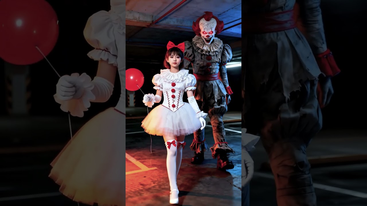 Cute Pennywise Girl Meets Terrifying Clown 😱🎈 | Viral Halloween