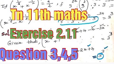 Tn 11th maths exercise 2.11 question 3,4,5 / Exponents and Radicals - part 2 /Basic Algebra