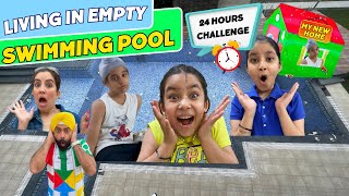 Living In Empty Swimming Pool - 24 Hours Challenge | Ramneek Singh 1313 | RS 1313 VLOGS