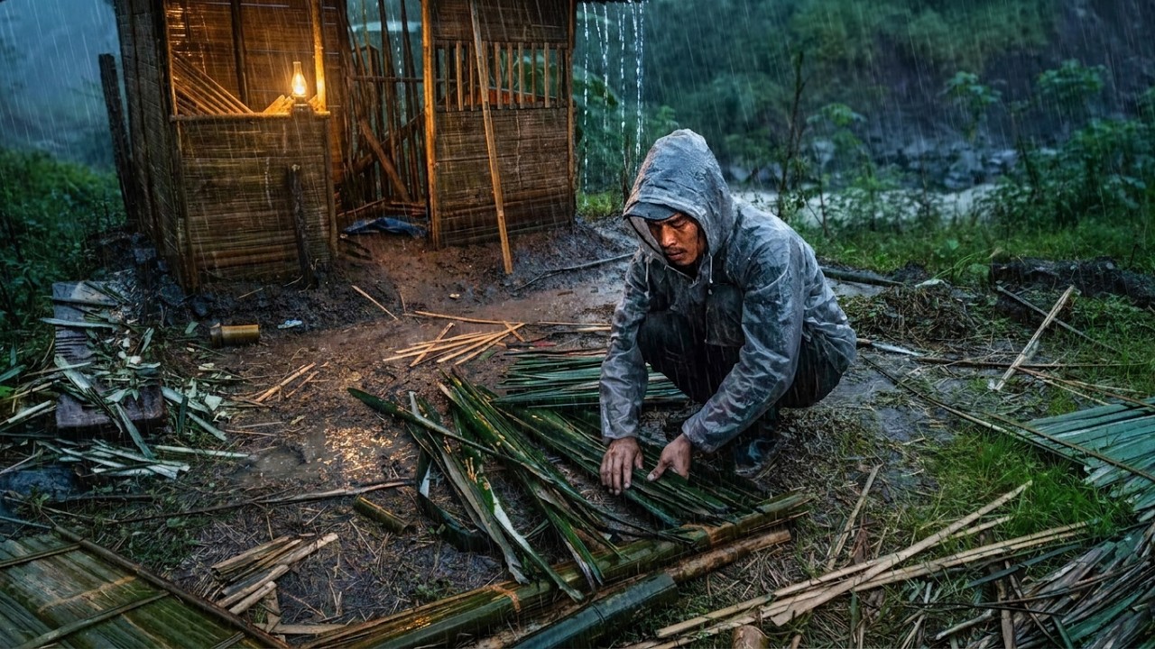 I ALMOST GAVE UP! 3 Days Building a Shelter in Heavy Rain Alone - YouTube